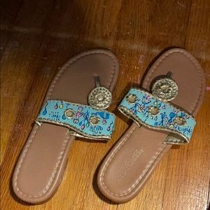 Lilly Pulitzer inspired pop birthday print Sandals